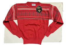Vtg Meister Sweater Wool Blend Kids Sz Large Red Ski Winter NEW w/ tag