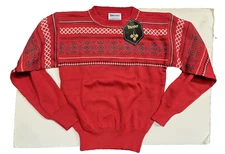 Vtg Meister Sweater Wool Blend Kids Sz Large Red Ski Winter  NEW w/ tag