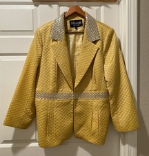 Moshita Couture Womens Jacket Blazer Size 20 Golden Yellow Silver Embellished