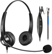 Phone Headset for Cisco with Noise Cancelling Mic  Mute Switch, Dual RJ9 Cor...