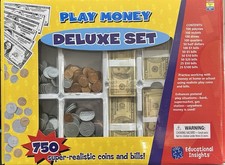 Educational Insights Lets Pretend Play Money Coins Bills Deluxe Set