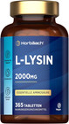 L-Lysin Hochdosiert Tabletten 2000Mg | 365 Vegan Stück | 1000Mg Pures L Lysin