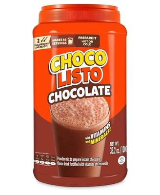 2 PK - Chocolisto Chocolate    Beverage w/ Vitamins & Minerals 35.2 oz