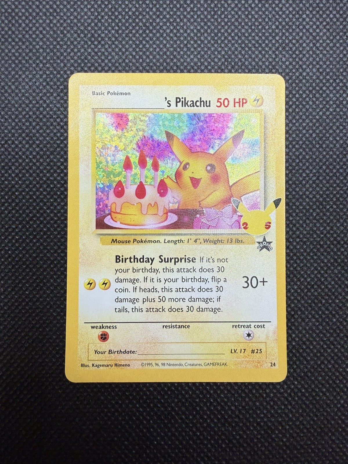 Birthday Pikachu 2021 Celebrations: Classic Collection #24 Holo