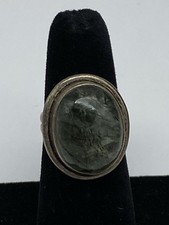 Sterling Silver Oval Rutiland Quartz Size 5 1/20 Ring 8.8g