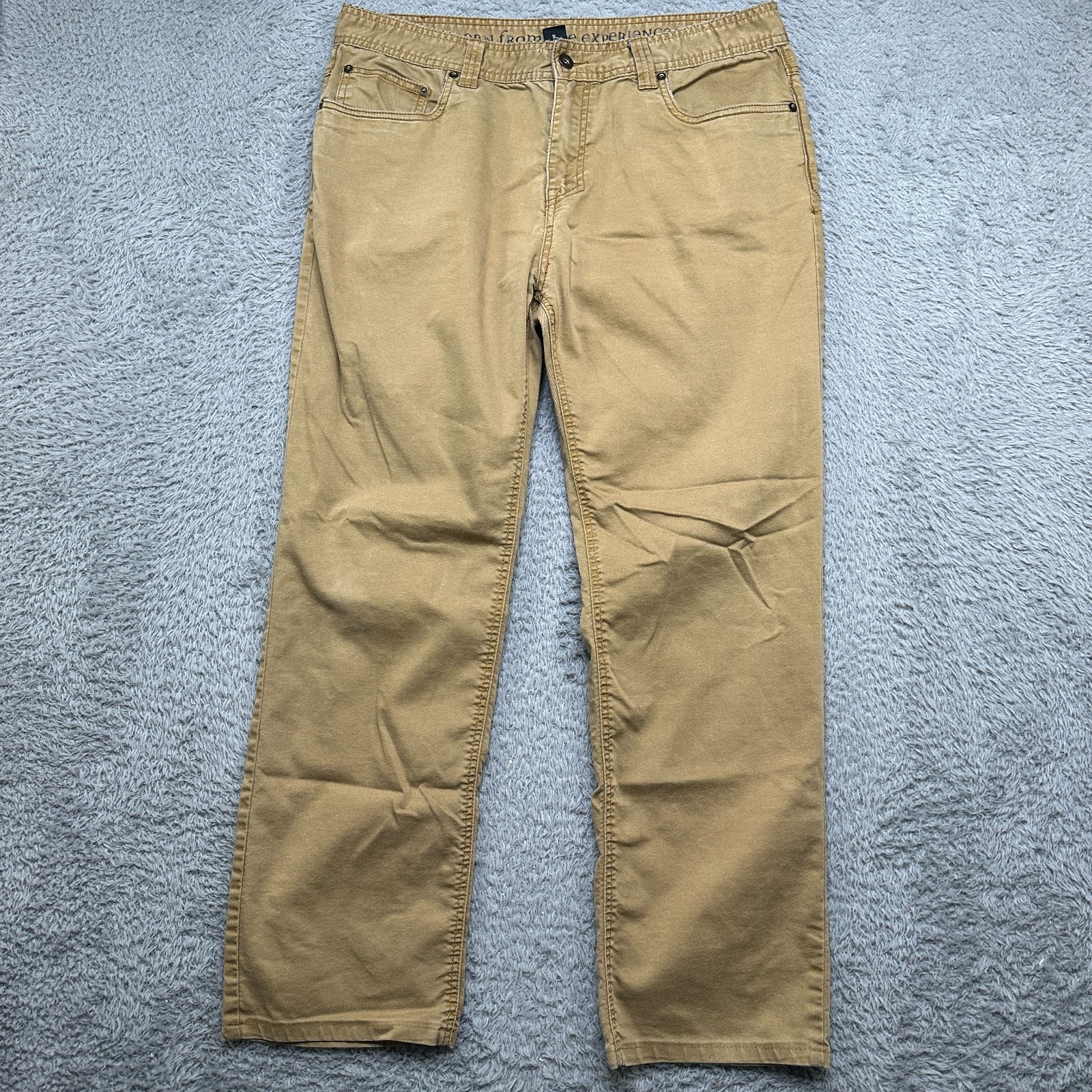 Prana Pants Mens 36x32 Tan Slim Fit Stretch Hiking Outdoor Climbing