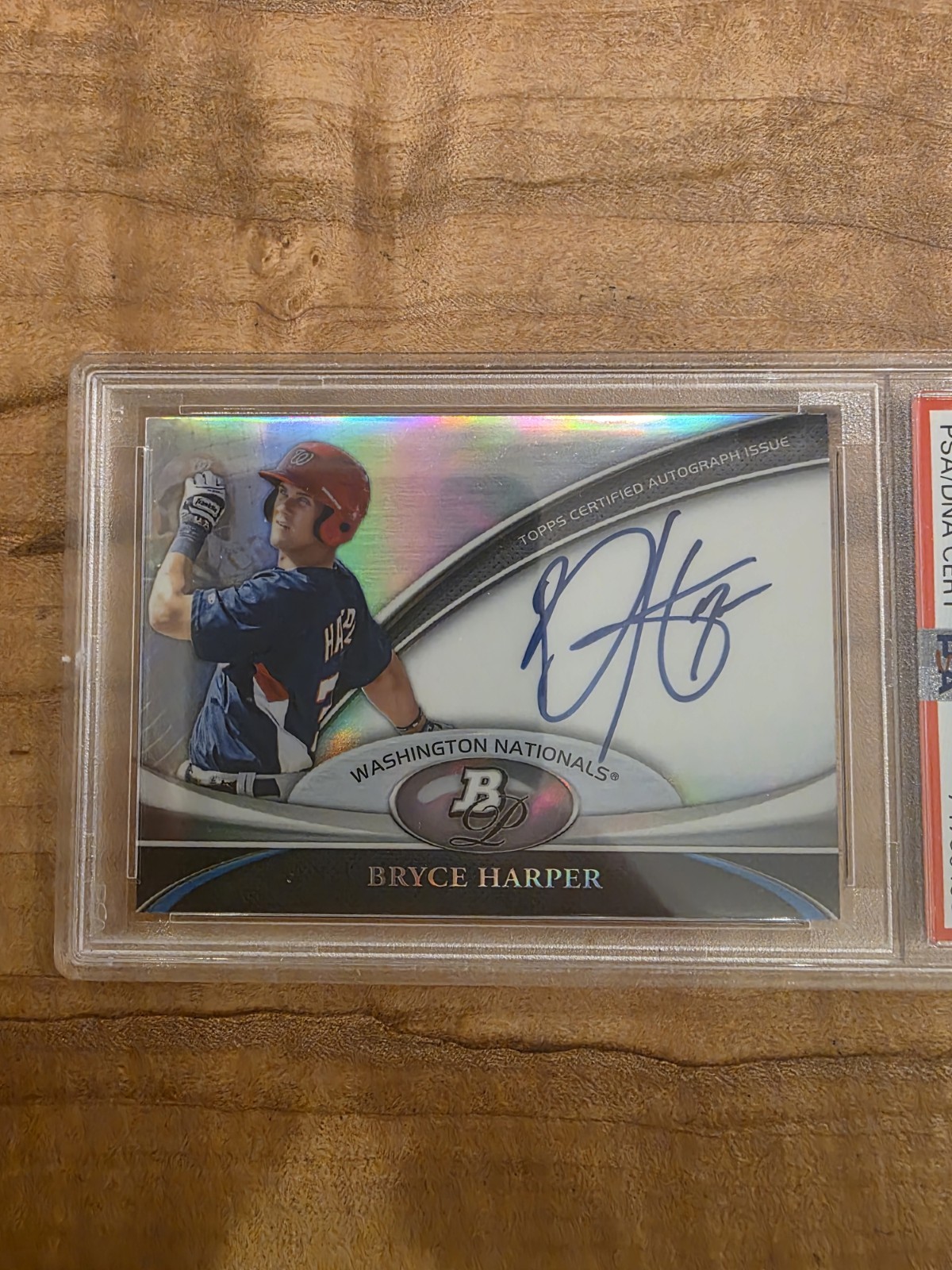 2011 Bowman Platnium Prospects Autographs Bryce Harper PSA 9 view 2