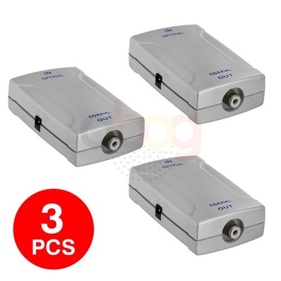 3 Pack Toslink Optical Female to RCA Female Converter Digital Audio Jack Adapter