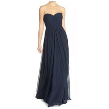 JENNY Yoo Navy Mira Convertible Bridesmaid Formal Dress Size 8 new Scarf Straps