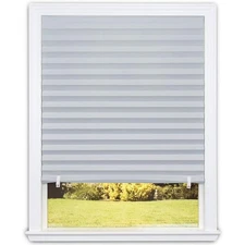 Gray 36x72 Inch Room Darkening Pleated Paper Window Shade No Tools Required