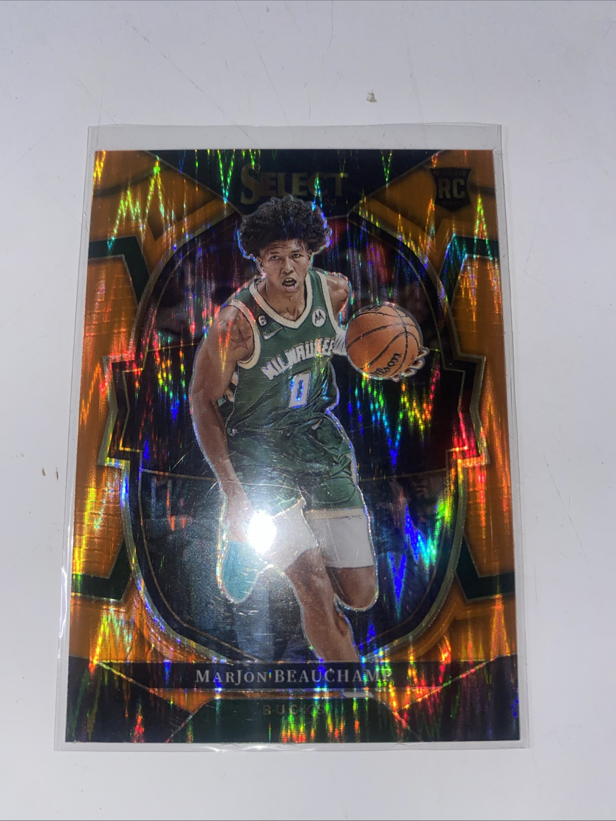 2022-23 Panini Select - Concourse Orange Flash Prizm #75 MarJon Beauchamp (RC)