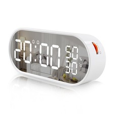 Digital Alarm Clock Temperature Humidity USB Powered Touch Bedside