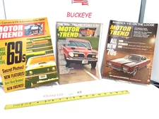 Vintage Motor Trend Car Magazine Lot; June 68, October 68, August 69