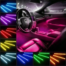 4pcs 48 Led Car Interior Atmosphere Neon Lights Strip Music Control W Ir Remote 4pcs 48 Led Car Interior Atmosphere Neon Lights Strip Music Control W Ir Remote