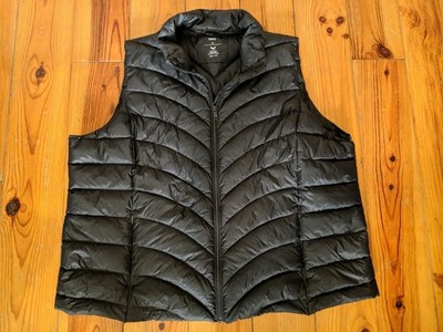 M & S MARKS AND SPENCER WOMENS BLACK DOWN GILET VEST SLEEVELESS JACKET SIZE 24