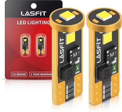 LASFIT 194 168 T10 LED Bulbs White 6000K Canbus Error Free 400LM License 2 Pack