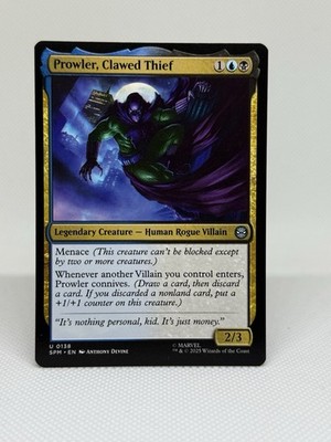 NM Prowler, Clawed Thief, MTG, Marvel's Spider-Man, Magic the Gathering, 138
