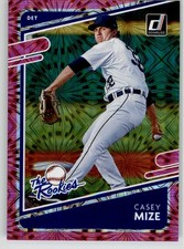 Casey Mize 2021 Donruss The Rookies Pink Fireworks TR5 Detroit Tigers