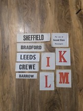 BR Carriage Window Labels Lot – Sheffield Leeds Crewe Barrow + Coach Letters