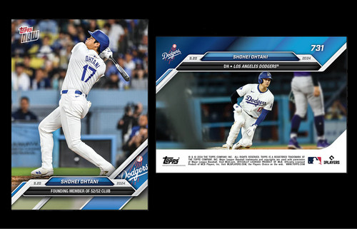 SHOHEI OHTANI FOUNDING MEMBER OF 52/52 CLUB TOPPS NOW 2024 LA DODGERS CARD #731