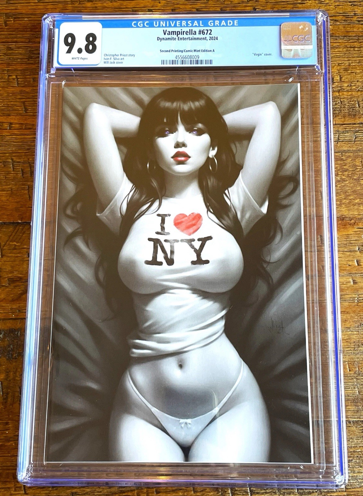VAMPIRELLA #672 CGC 9.8 WILL JACK EXCLUSIVE COLOR SPLASH I LOVE NY VIRGIN VAR