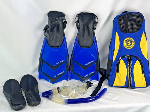 U.S. Divers Gear bag Snorkel Set Large 10-13 Mask, Fins, Snorkel, Shoes Size 11