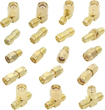 SMA Adapter Kit, 18pcs, Gold Plated, Compatible with FPV 18 Type Set 