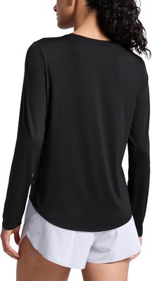 CRZ YOGA Lightweight Workout Long Sleeve Shirts for Women - Gym Medium, Black 