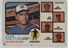 1973 Topps Eddie Mathews Lew Burdette Jim Busby Roy Hartsfield #237 HOF 00jz