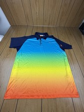 Puma Men  s Golf Polo Shirt Cobra Rickie Fowler Rainbow Blue L