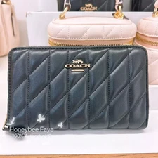 NWT Coach Medium Id Zip Wallet In Signature Canvas/Jacquard CW781/C4124/CAP29