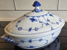 Royal Copenhagen Blue Fluted Plain Oval Vegetable Tureen & Lid #1/283