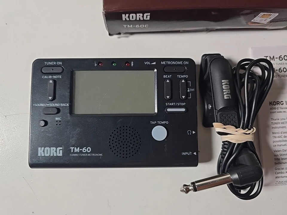 Korg TM-60C Combo Tuner Metronome Plus Contact Microphone Black - image 2 of 4