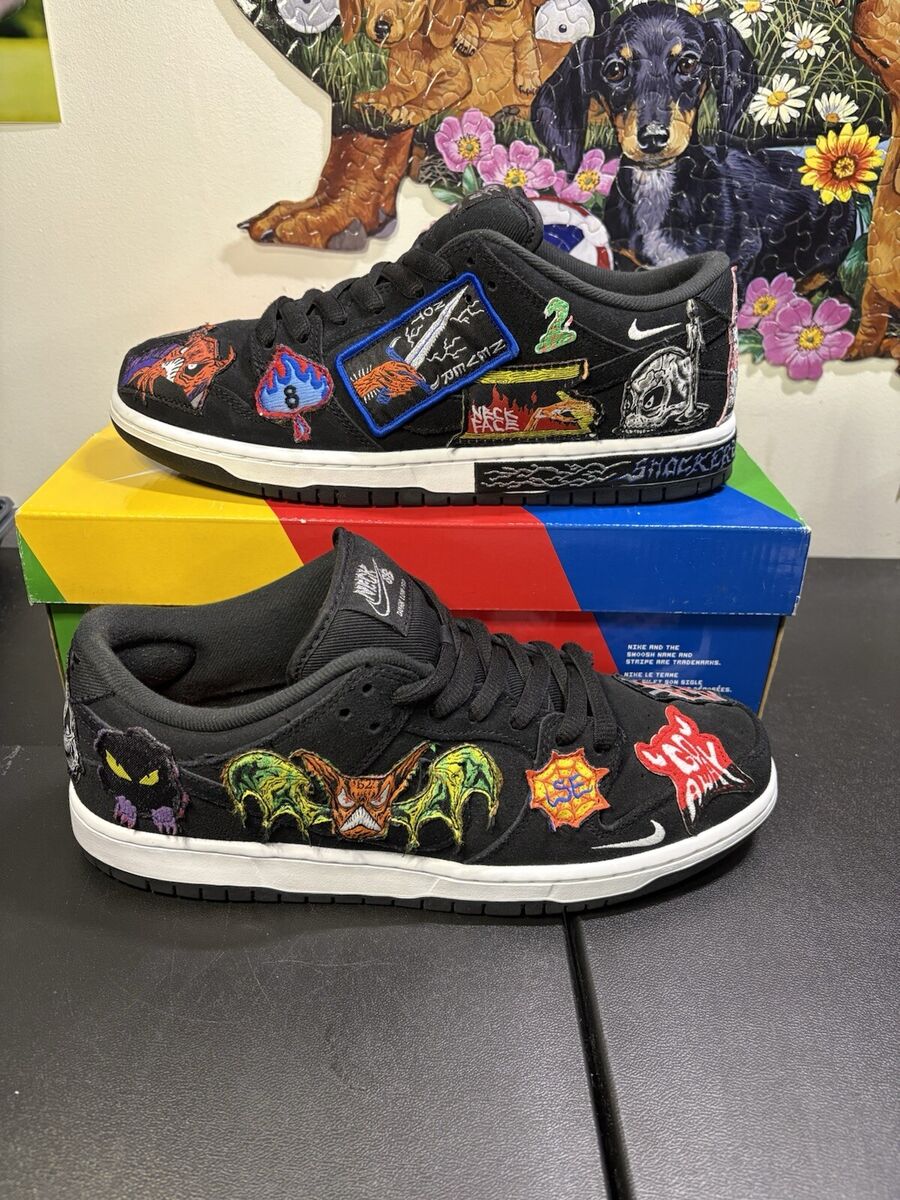 Size 9.5 - Nike SB Dunk Low Pro QS Black/Multicolor/White Size 9.5 - Nike SB Dunk Low Pro QS Black/Multicolor/White