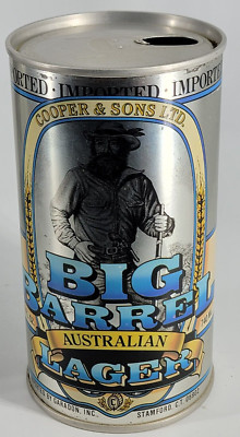 Big Barrel Australian Lager/Cooper & Sons Ltd. ~ Alum 25oz. Can ~ Empty ~ USA