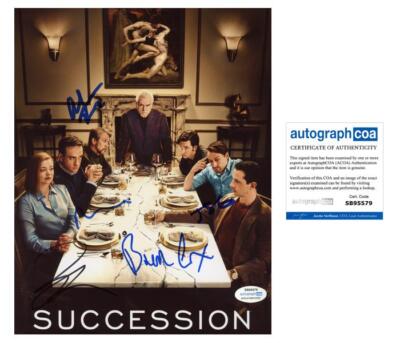''Succession'' AUTOGRAPHS Signed 8x10 Photo - Brian Cox, Jeremy Strong  +3 B ACOA