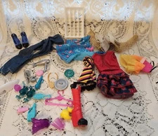 Small Mixed Lot Of Barbie and Similar Sized Doll Clothes, Items, & Shoes