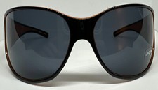 NEW Vintage STING 6299 Shield Sunglass Italy Large Oversized Shades Black/Orange