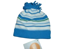 Gymboree Baby Boys Choo Choo Blue Striped Sweater Hat Beanie Size Newborn NB NWT