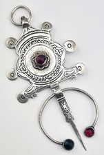 Antike Silber Gewand Fibel Berber Schmuck Argent Massiv Fibule Berbere (416) 