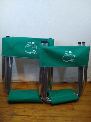 Pair of THE MASTERS 1996 Golf Tournament Green Aluminum Folding