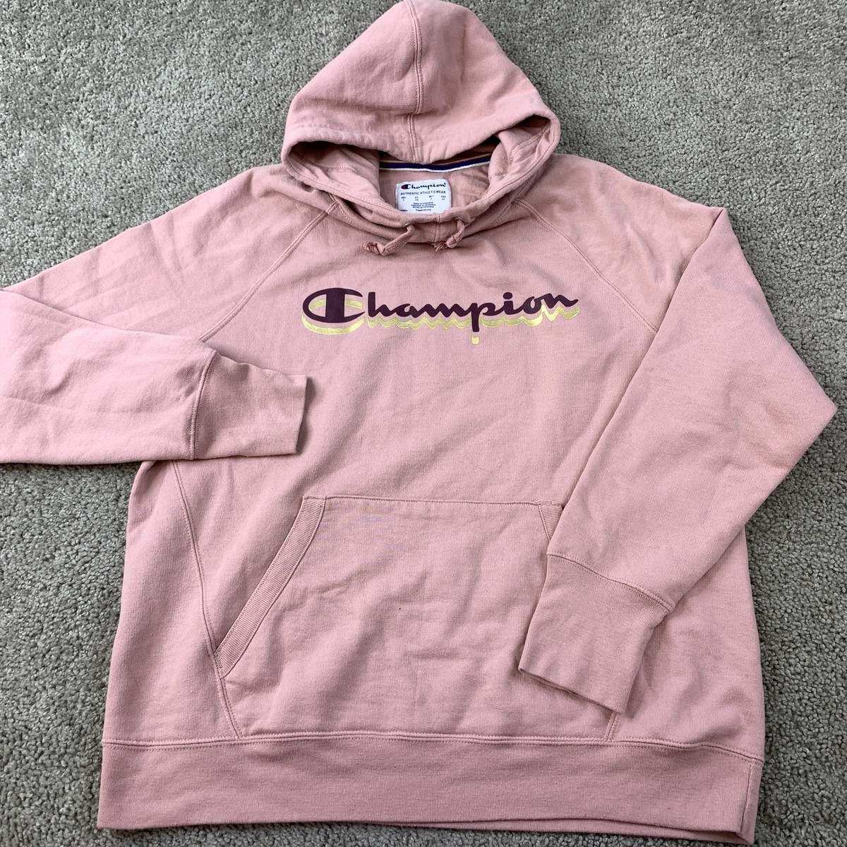 Champion Men's Macy's Pink Champion Hoodie Orange Mens