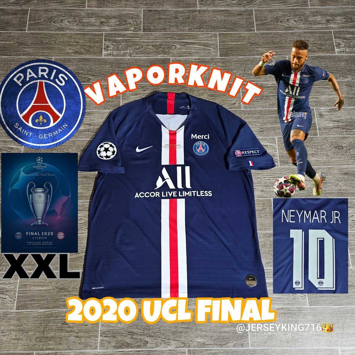 🔥🇫🇷Nike PSG Neymar Jr #10 2019/2020 UCL Final Jersey Rare 🔥🇫🇷Nike PSG Neymar Jr #10 2019/2020 UCL Final Jersey Rare
