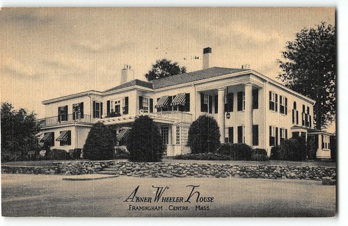 Framingham, Massachusetts - ABNER WHEELER HOUSE - 1946 Linen Postcard - 第 1/2 張圖片