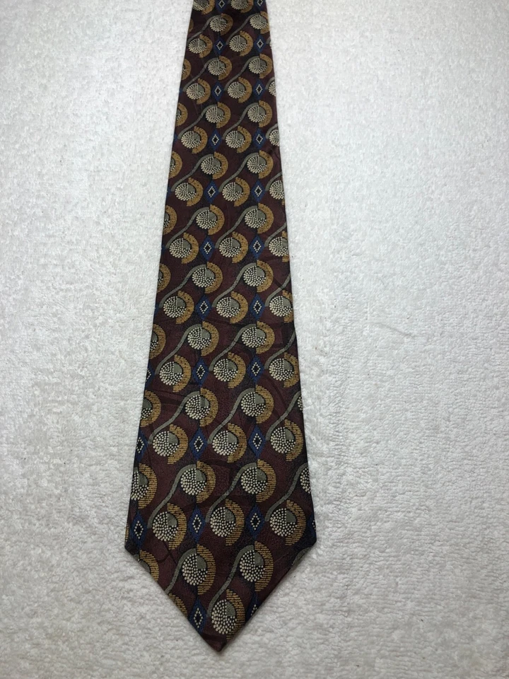 CORBATA MILANO UOMO HOMBRE BORGOÑA CON GRIS BLANCO AZUL ORO 4 X 58 Foto 2 de 4