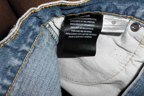 Unisex Rocawear Denim Graphic Design Embroidered Shorts 24" Waist - Picture 5 of 5