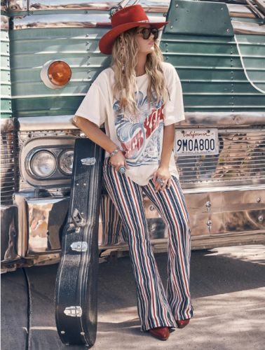 SPECIAL DEAL Wrangler x Lainey Wilson Striped Flare Jeans, Star Spangled Stripe