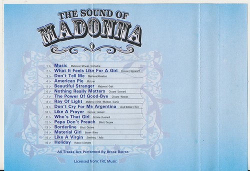 Brook Barros The Sound Of Madonna 2001 Ukraine Cassette NM - Picture 3 of 6