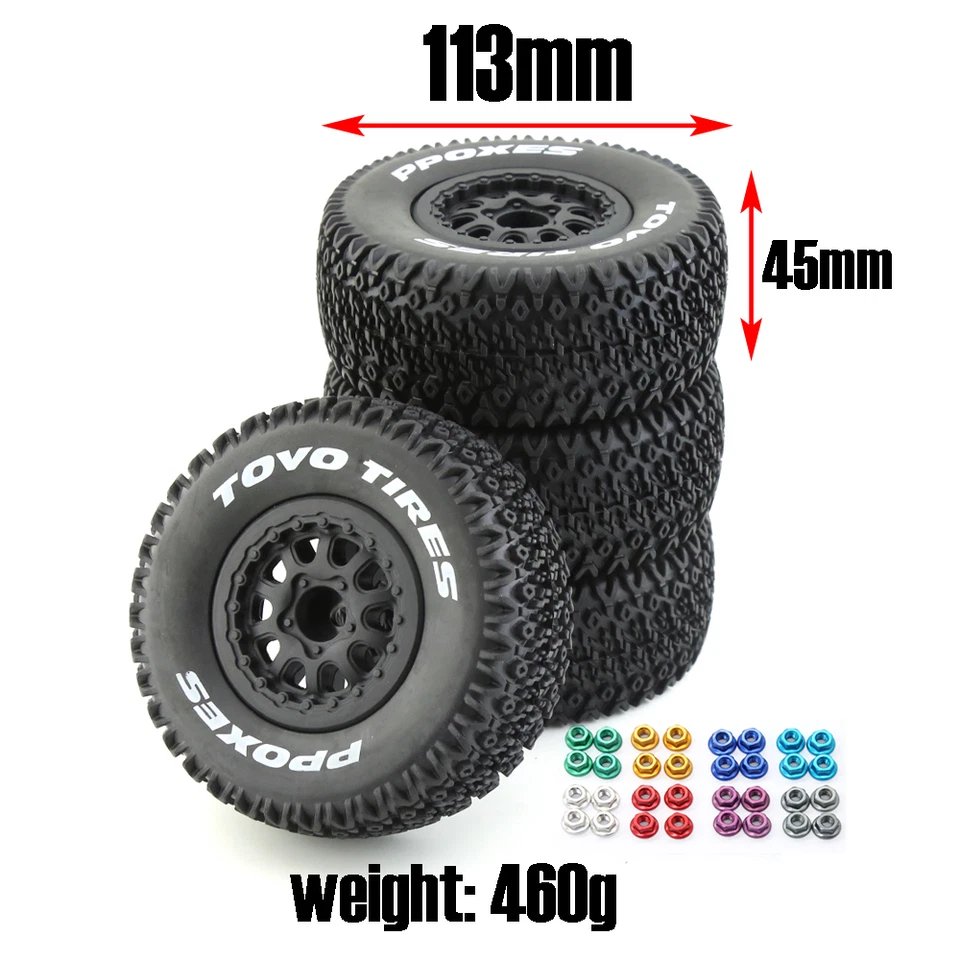 103x40mm Offroad-Reifen für 1/10 Traxxas Slash & Monster Trucks 4er Set - Bild 2 von 4