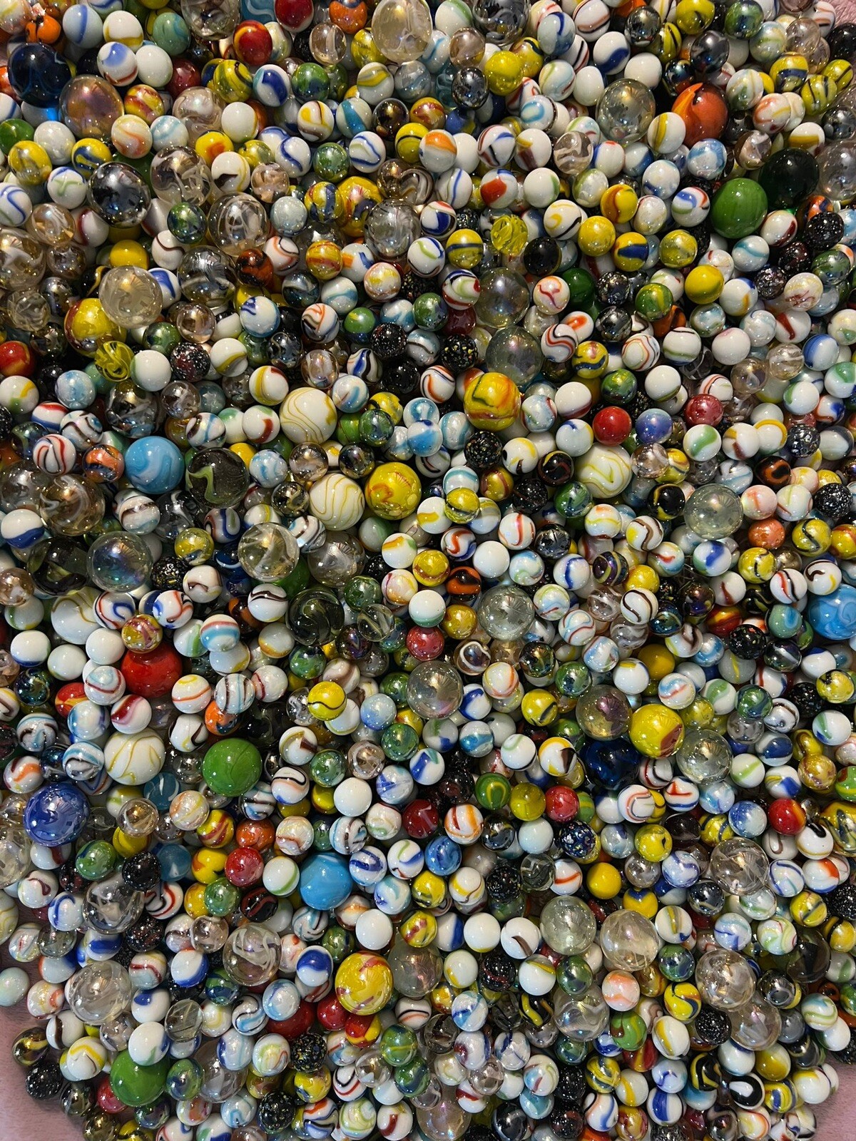 MARBLES SPECIAL COLLECTION 5/8 -FANCY MIX MARBLES 2 POUNDS More Shooters